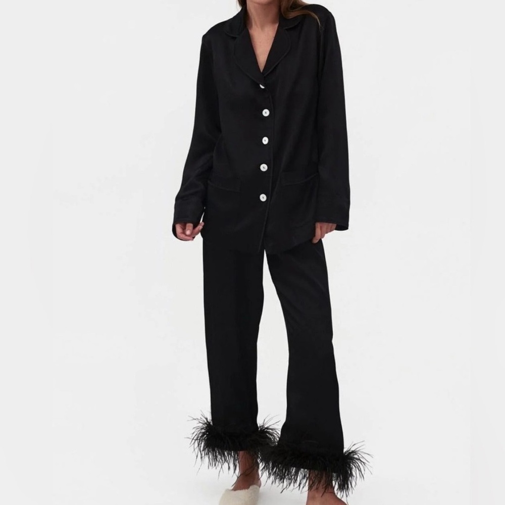 Sleeper Midnight Feathered Pajama Set m black